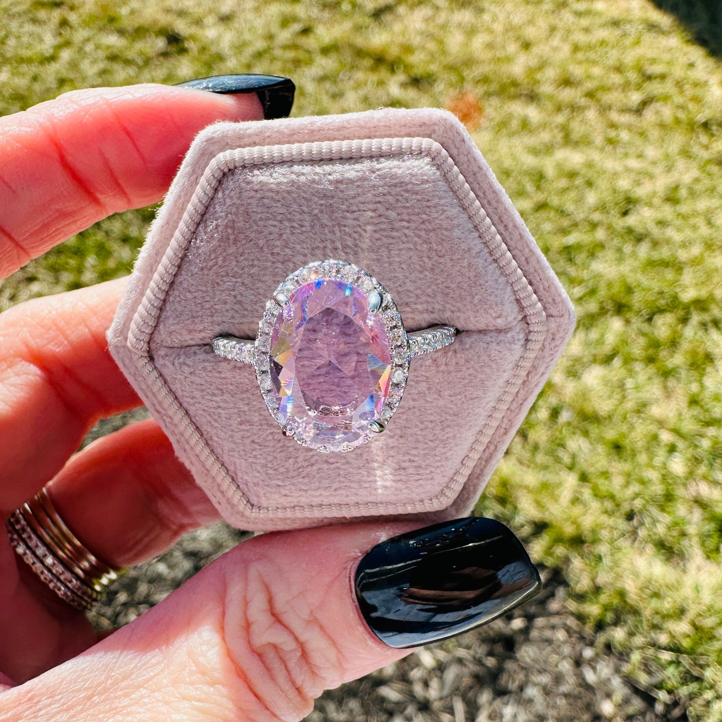 Katherine Pink Oval Ring