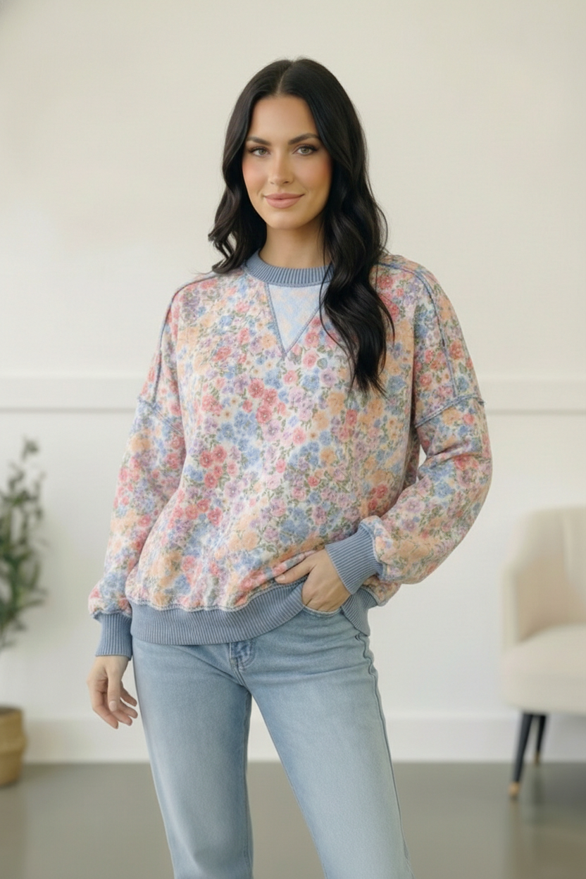 Meadow Breeze Floral Pullover