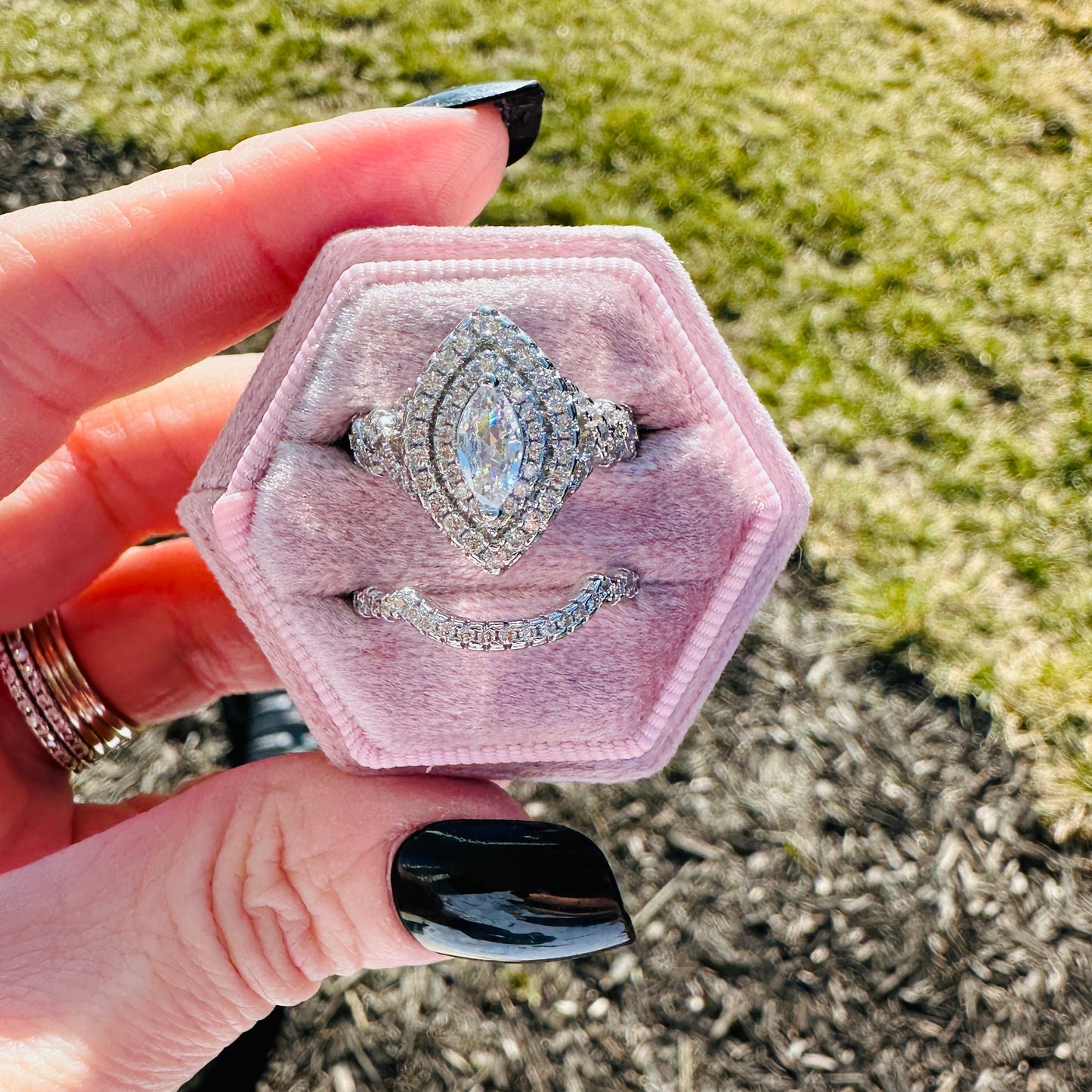 Grand Marquise Duo Ring Set