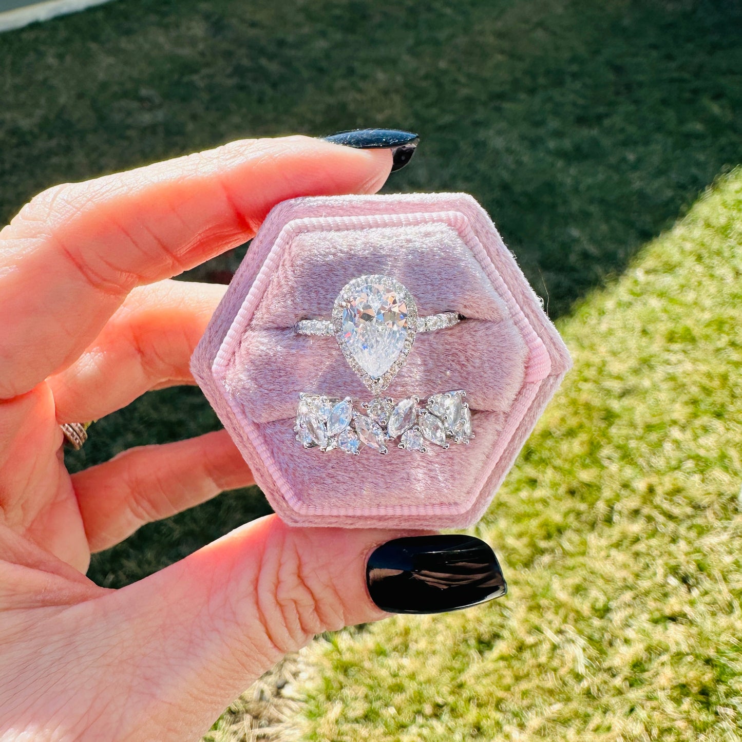 Anastasia Pear Luxe Ring Set