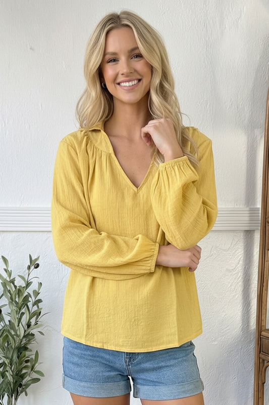 Sunny Side Up V Neck Blouse