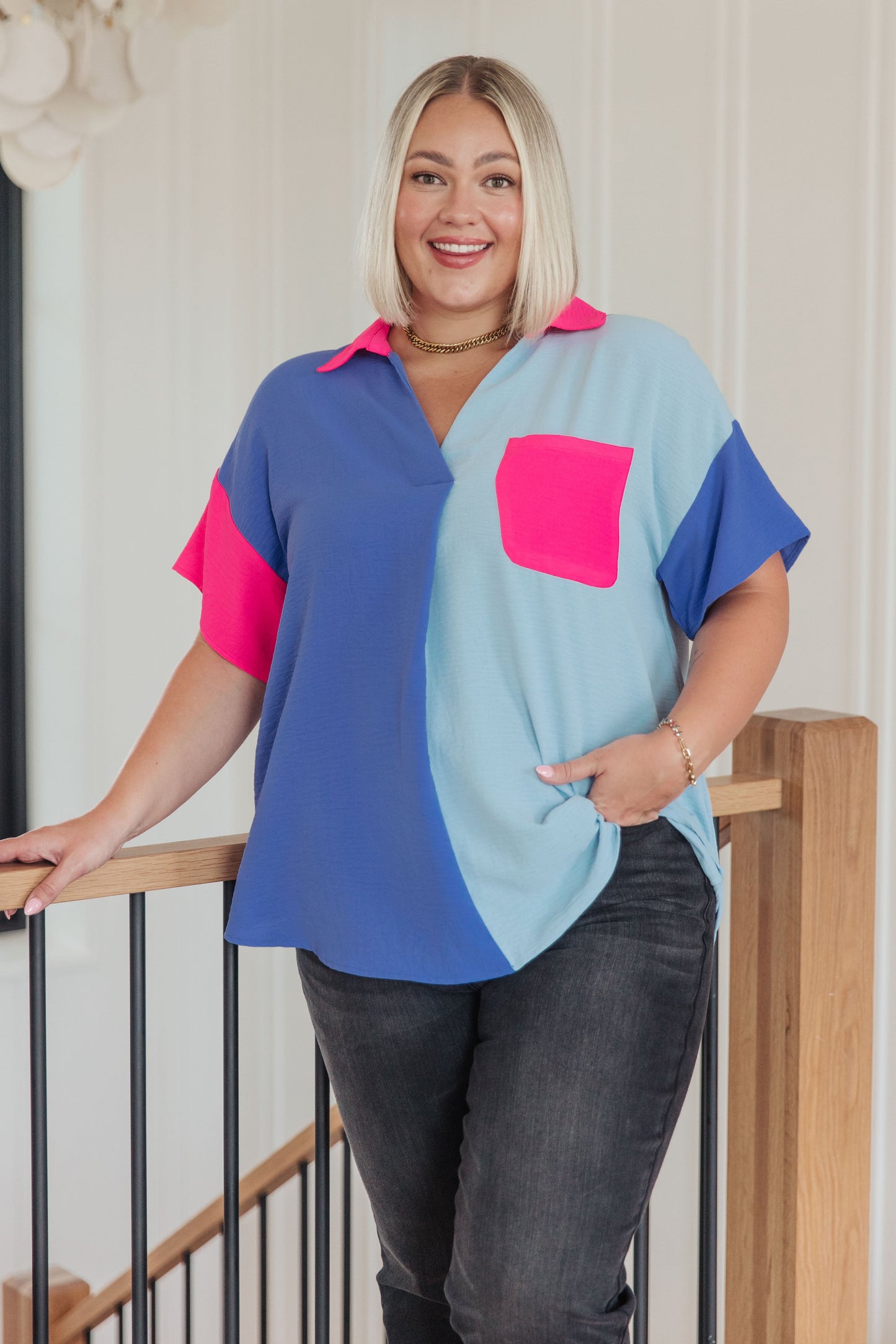 Color Me Cool Color Block Top