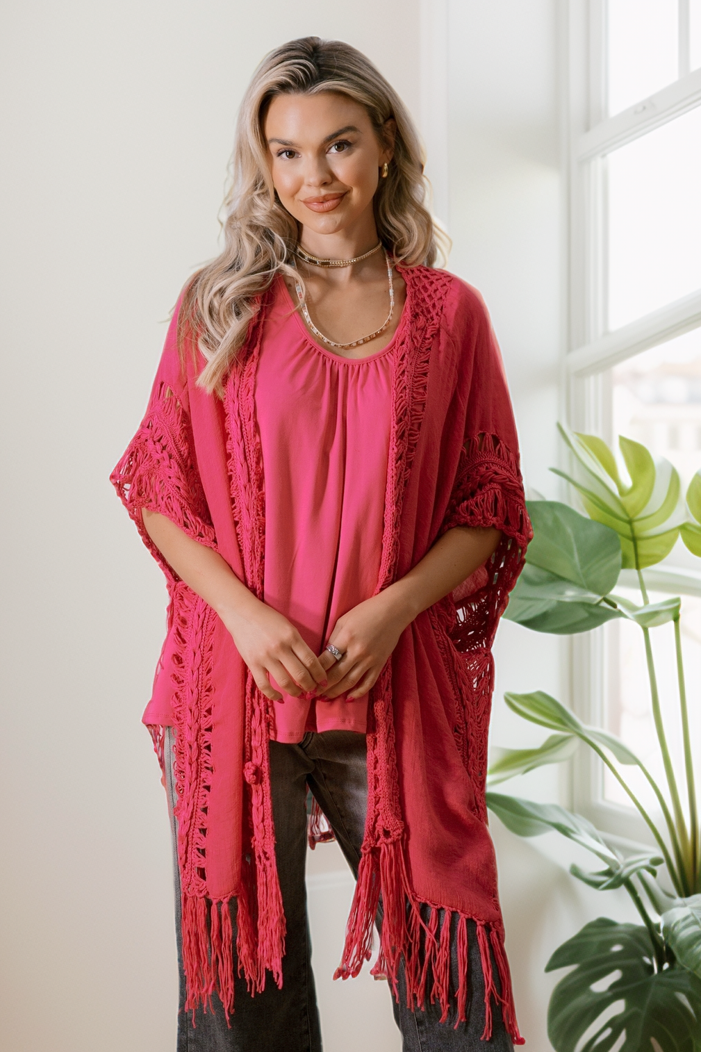 Fuchsia Flow Cardigan