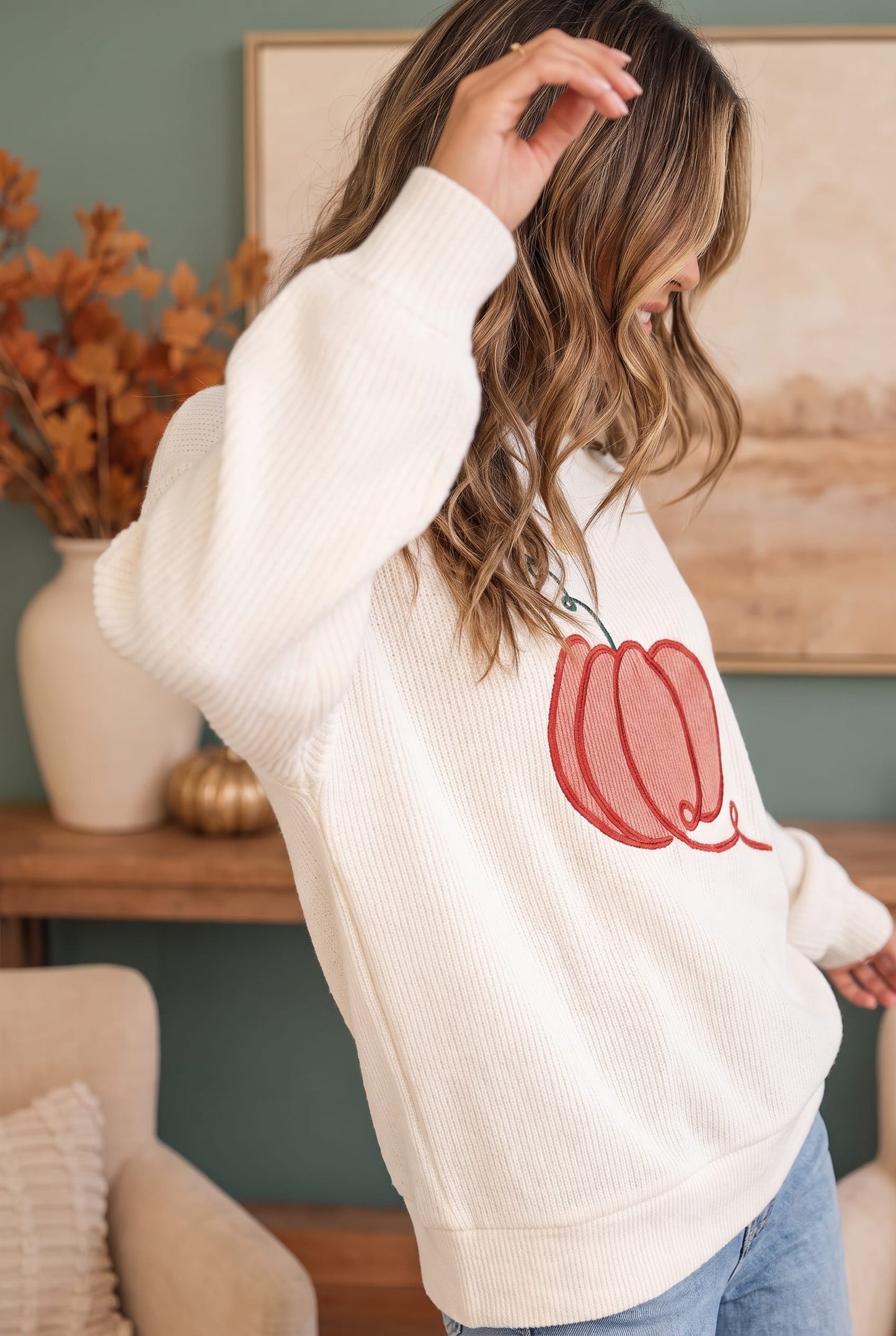 Pumpkin Patch Corded Sweatshirt