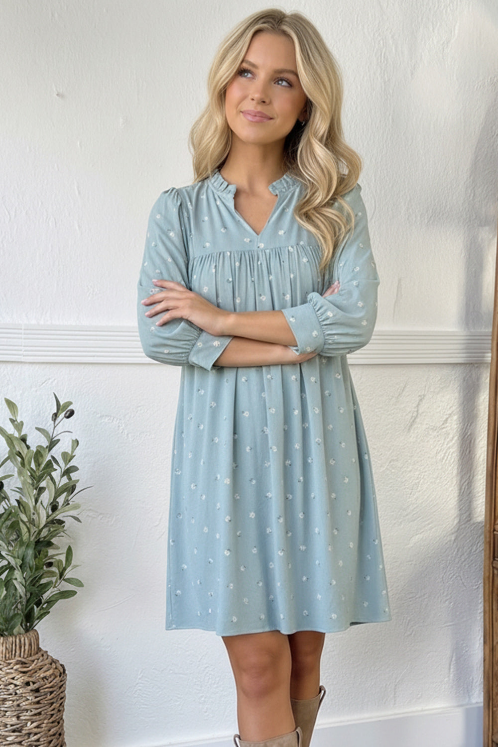 Bluebell Breeze Notch Neck Dress (Open Pack)