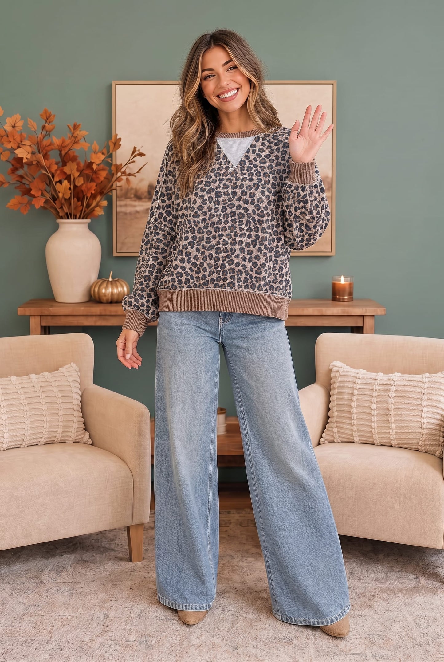 Wild At Heart Leopard Print Sweatshirt