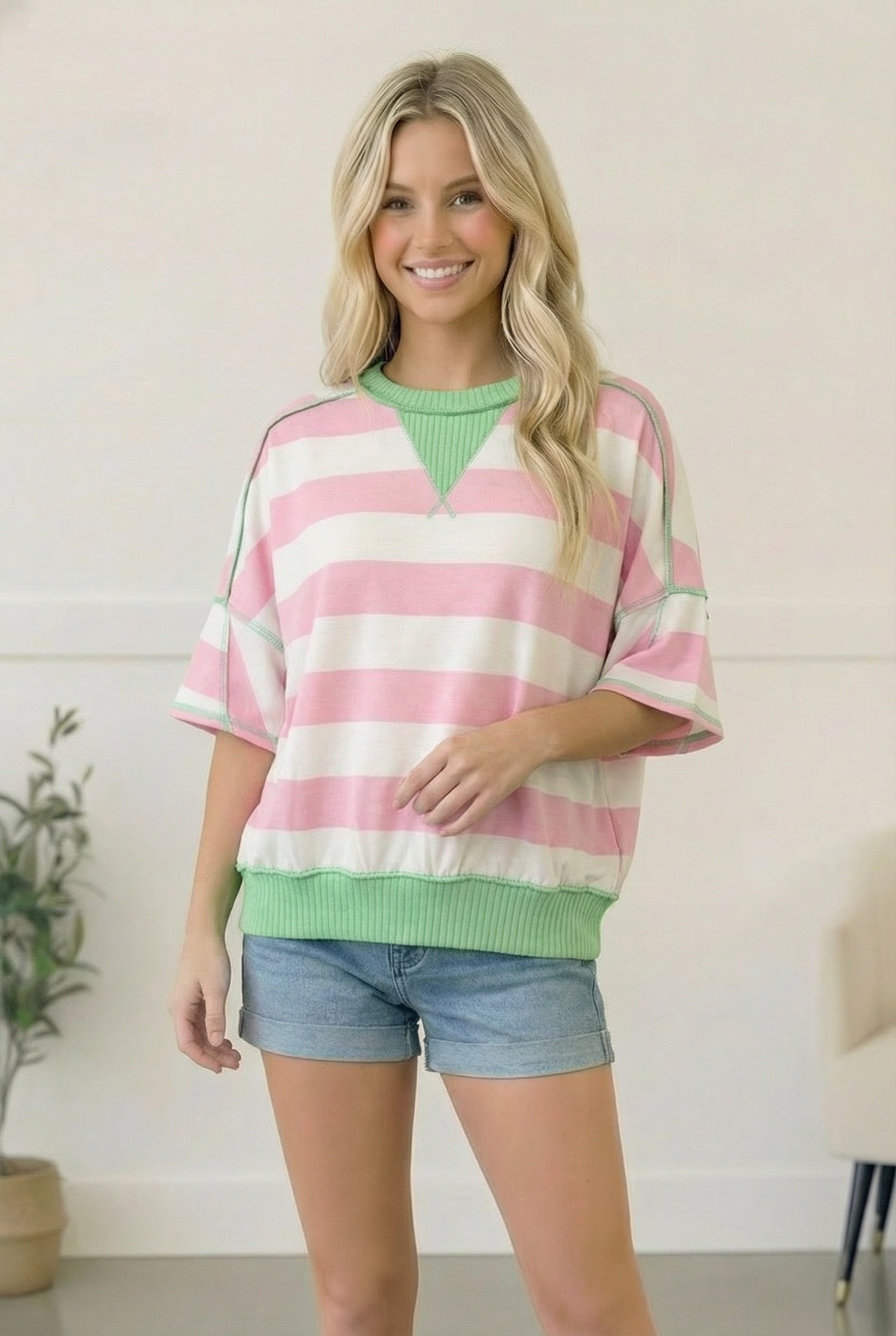 Pink Sugar Rush Colorblock Tee