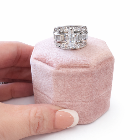 Victoria Marquise Cut Stacked Ring-Silver