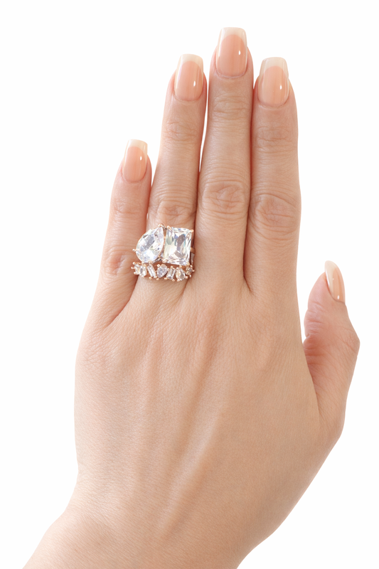 Toi et Moi 2 Piece Ring Set