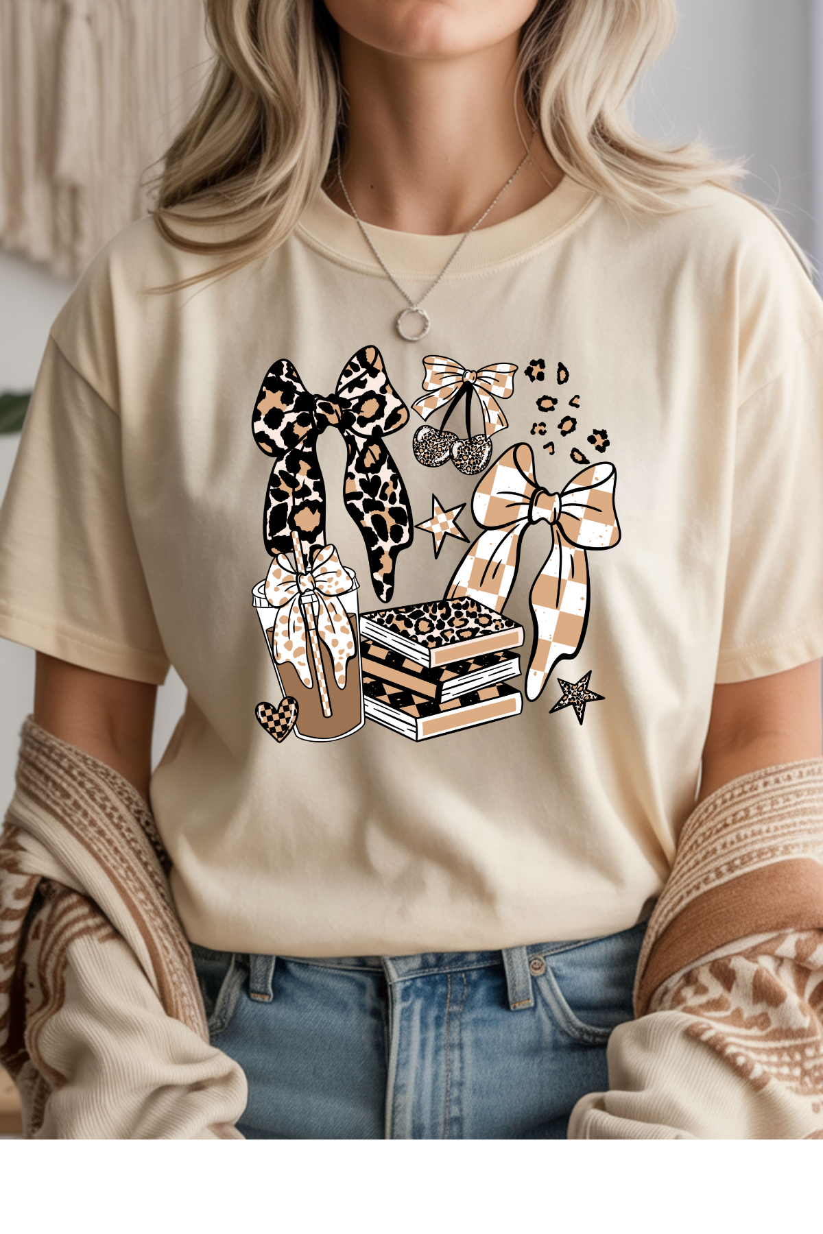 Books Bows Coffee T-Shirt