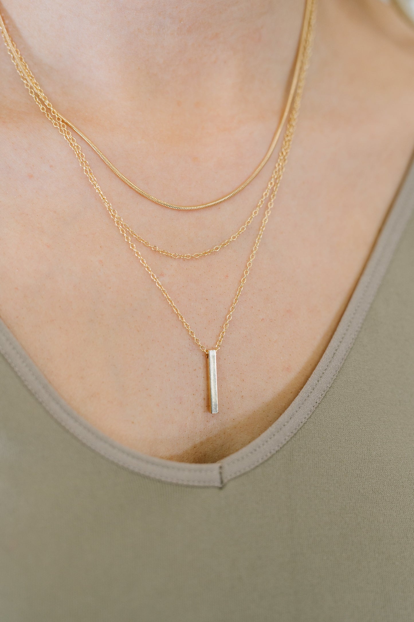 The Signature Set Layered Necklace Set in Gold